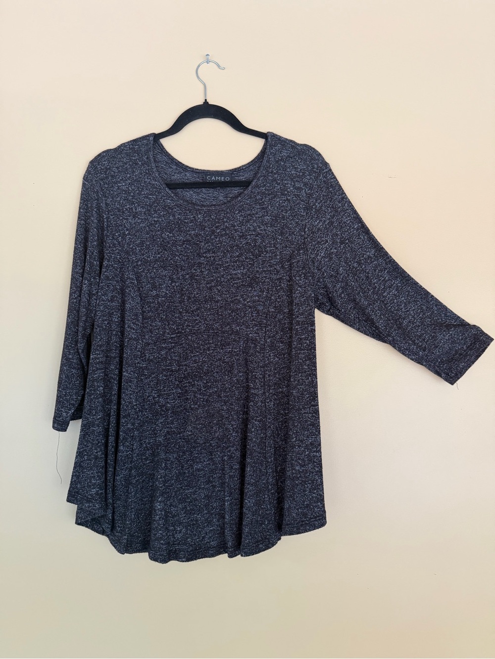 cameo Heather Charcoal Gray 3/4 Sleeve Swing Tunic
